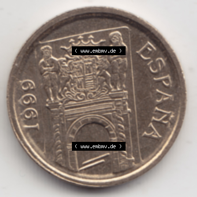 Münze Spanien / España Umlaufmünzen Sammlung in PNG 1999-1999, 5 Peseten (2) - Digitales Münzen-Bildmaterial einer spanischen... Sammlung