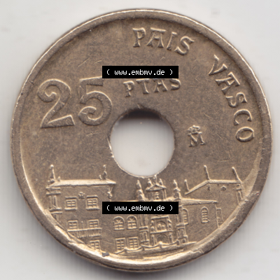 Münze Spanien / España Umlaufmünzen Sammlung in PNG 1993-1993, 25 PTAS - Peseten 1993 (1) - Digitales Münzen-Bildmaterial... Sammlung