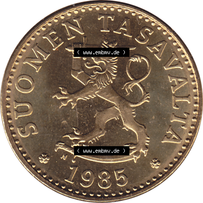 Münze Finnland / SUOMI Umlaufmünzen Sammlung in PNG 1963-1990, 20 Penny Penniä 1985 (Stück 1), SUOMEN TASAVALTA (5) - Digital... Sammlung