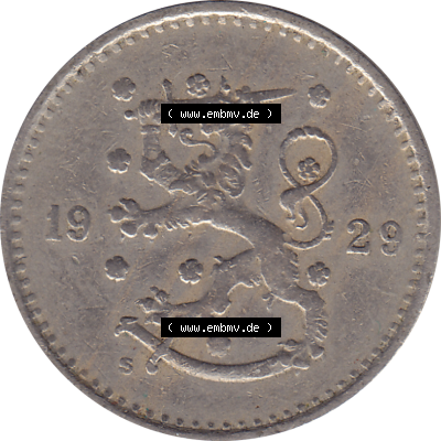 Münze Finnland / SUOMI Umlaufmünzen Sammlung in PNG 1921-1940, 50 Penny, Penniä 1929 (5) - Digital Münzen-Bildmaterial einer... Sammlung