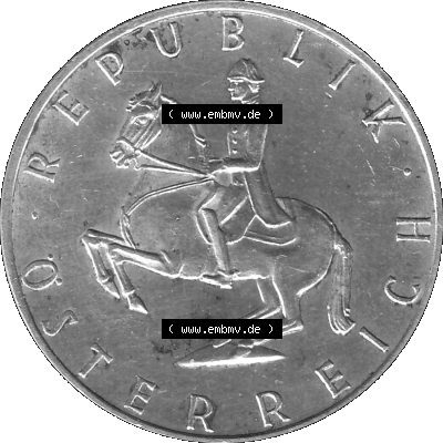 5 / Fünf Schilling Österreich in s/w Schwarzweiß bzw. Graustufen Farbgebung von Scanner transparenten PNG 1960-1968, 5 Fünf... Sammlung