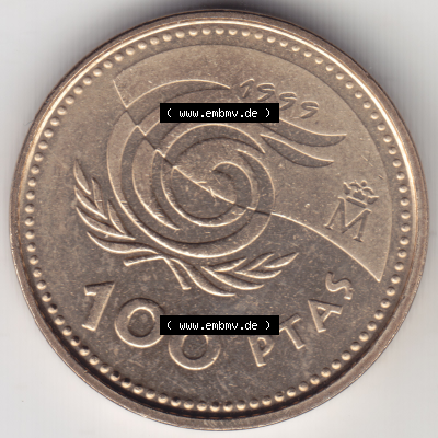 Münze Spanien / España Umlaufmünzen Sammlung in PNG 1999-1999, 100 Ptas, Peseten (1) - Digitales Münzen-Bildmaterial einer... Sammlung