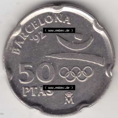 Münze Spanien / España Umlaufmünzen Sammlung in PNG 1992-1992, 50 PTAS - Peseten 1992 (1) - Digitales Münzen-Bildmaterial... Sammlung