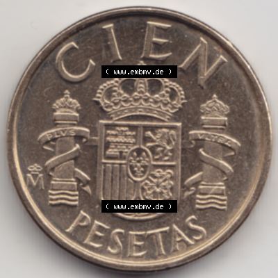 Münze Spanien / España Umlaufmünzen Sammlung in PNG 1982-1990, 100 Cien Peseten 1982 (1) - Digitales Münzen-Bildmaterial einer... Sammlung
