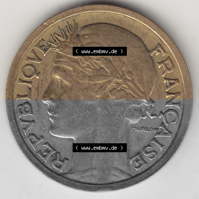 Münze Frankreich Umlaufmünzen Sammlung in PNG 1931-1941, 2 Franken 1938 (Stück 1) LIBERTE EGALITE FRATERNITE (1) - Digitales... Sammlung