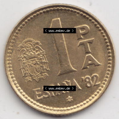 Münze Spanien / España Umlaufmünzen Sammlung in PNG 1980-1980, 1 Pesete 1981 (1) - Digitales Münzen-Bildmaterial einer spanischen... Sammlung