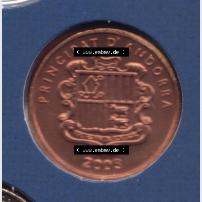 Umlaufmünzen Andorra 2003, 5 Centims (2) Sammlung