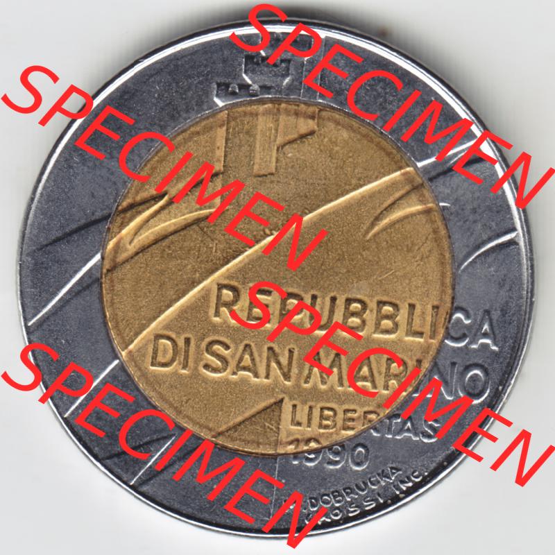 San Marino vor Euro 1990-1990, 500 Lire Gedenkmünze aus San Marino zum Ausgabethema 1600 Jahre San Marino (2) Sammlung