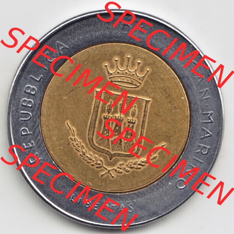 San Marino vor Euro 1983-1983, 500 Lire Gedenkmünze aus San Marino zum Ausgabethema Bedrohung durch einen Atomkrieg (1) Sammlung