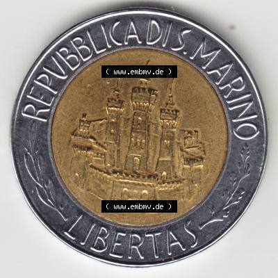 San Marino vor Euro 1984-1984, 500 Lire Gedenkmünze aus San Marino zum Ausgabethema Albert Einstein (2) Sammlung