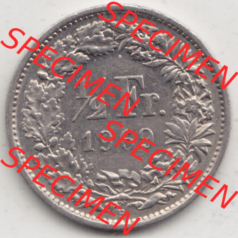 Münzen Schweiz 1968-1982, 1/2 Franken mit Münzzeichen / Mzz. B 1969 II, Münzen Rückseite als Bildmaterial Sammlung