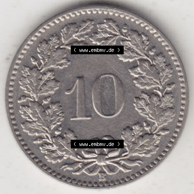 Münzen Schweiz 1932-1939, 10 Rappen B 1932, Münzen Rückseite als Bildmaterial im online Katalog und online Datenbank für Sammler... Sammlung