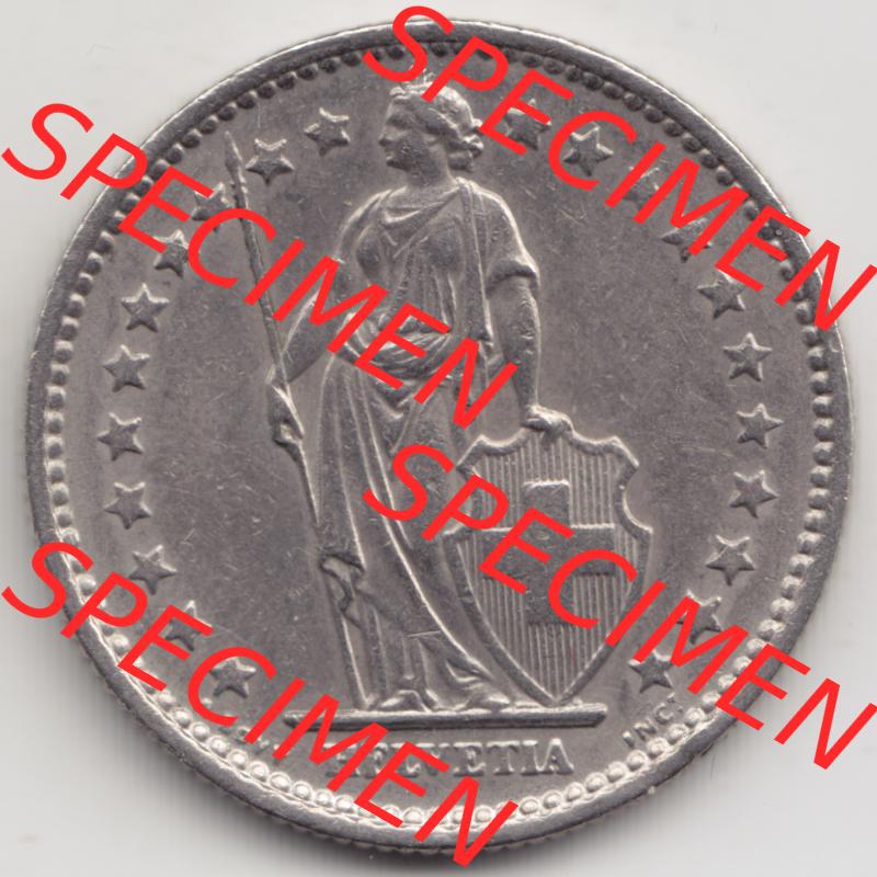 Münzen Schweiz 1968-1982, 2 Franken mit Münzzeichen / Mzz. B 1969, Münzen Vorderseite als Bildmaterial im online Katalog und online Datenbank für Sammler von... Sammlung