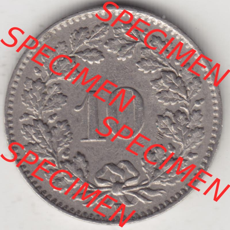 Münzen Schweiz 1940-Heute, 10 Rappen B 1959, Münzen Rückseite als Bildmaterial im online Katalog und online Datenbank für Sammler von Schweizer Münzen. Sammlung