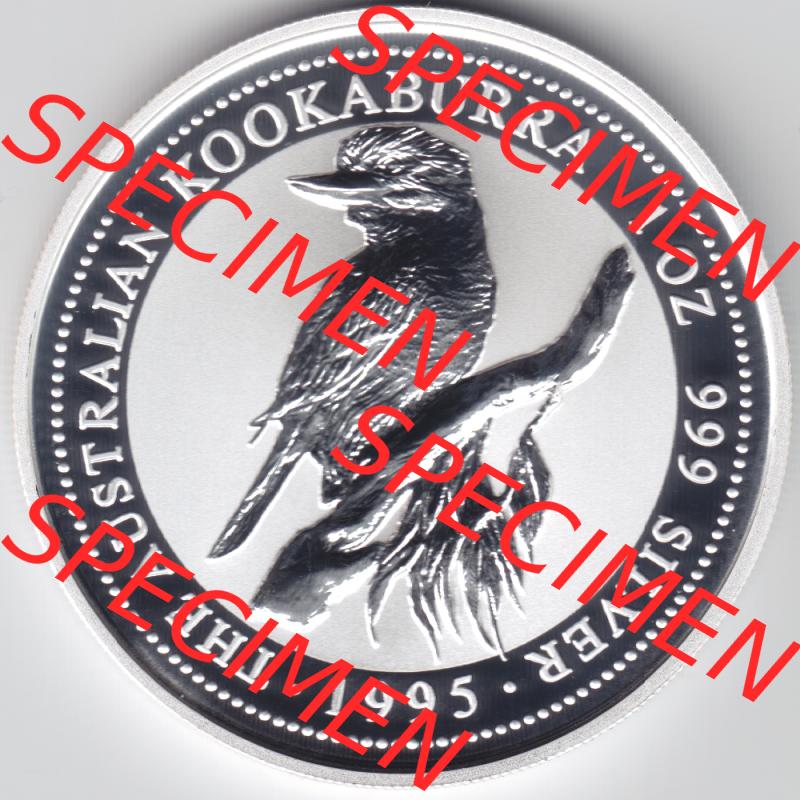 Silbermünzen Australien Kookaburra 1 Unze 1995. Vorderseite der Silbermünze Kookaburra / Eisvogel aus Australien hier im online Katalog und Datenbank zum verwalten und katalogisieren... Sammlung