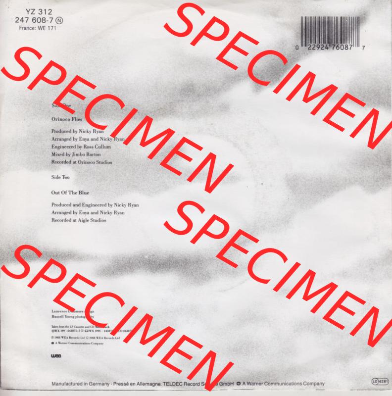 BRD, New Age (Singles) WEA Records 19888, Enya mit Orinoco Flow und Out Of The Blue. Die Vinyl Single Schallplatten wurden hier im online Katalog als Datensatz hochladen.... Sammlung