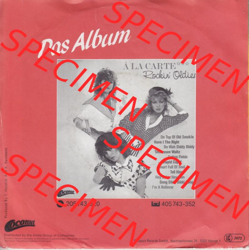 BRD, Soul und Funk (Singles) Coconut Records 1984, À La Carte mit Jimmy Gimme Reggae. Die Vinyl Single Schallplatten wurden hier im online Katalog als Datensatz hochladen.... Sammlung