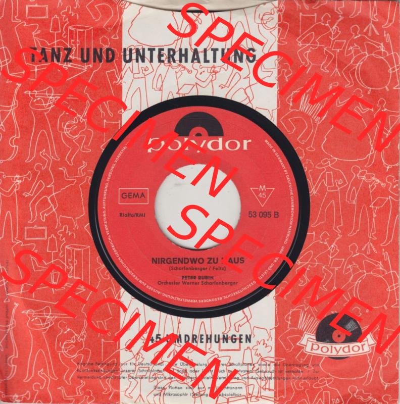 BRD Schlager (Singles), Polydor Records, Peter Rubin mit Azzurro und Nirgenswo zu Haus. Die Vinyl Single Schallplatten wurden hier im online Katalog als Datensatz hochladen.... Sammlung