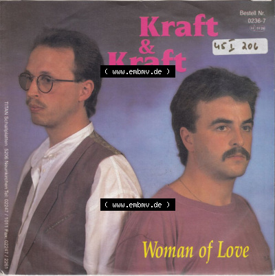 Schlager (Singles), Titan Records 1991, Kraft und Kraft - Woman Of Love. Single Vinyl-Schallplatten - Bilder der BRD hier im online... Sammlung