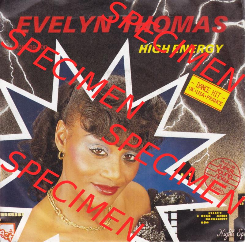 BRD, Electronics (Singles) Ariola Records 1984, Evelyn Thomas mit High Energy und High Energy (Instrumental Dub). Vinyl-Schallplatten hier im online Katalog als Bildmaterial... Sammlung