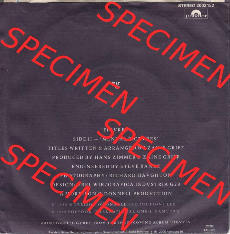 BRD, Synthiepop (Singles) Polydor Records 1982, Zaine Griff mit Figvres und Mental Pictvers. Die Vinyl Single Schallplatten wurden hier im online Katalog als Datensatz hochladen.... Sammlung