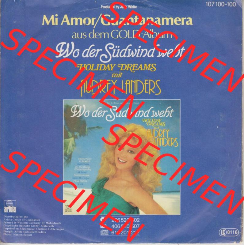 BRD, Rock & Pop (Singles) Ariola Records 1984, Audrey Landers und Camilo Sesto mit Mi Amor und Guantanamera. Die Vinyl Single Schallplatten wurden hier im online Katalog... Sammlung