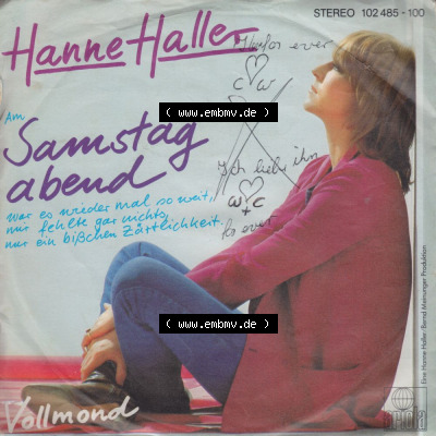 Schlager (Singles), Ariola Records 1980, Hanne Haller mit Samstag Abend (1) Sammlung