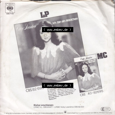 Schlager (Singles), CBS Records 1979, Vicky Leandros mit Ich Bin Für Dich Da (2) Sammlung