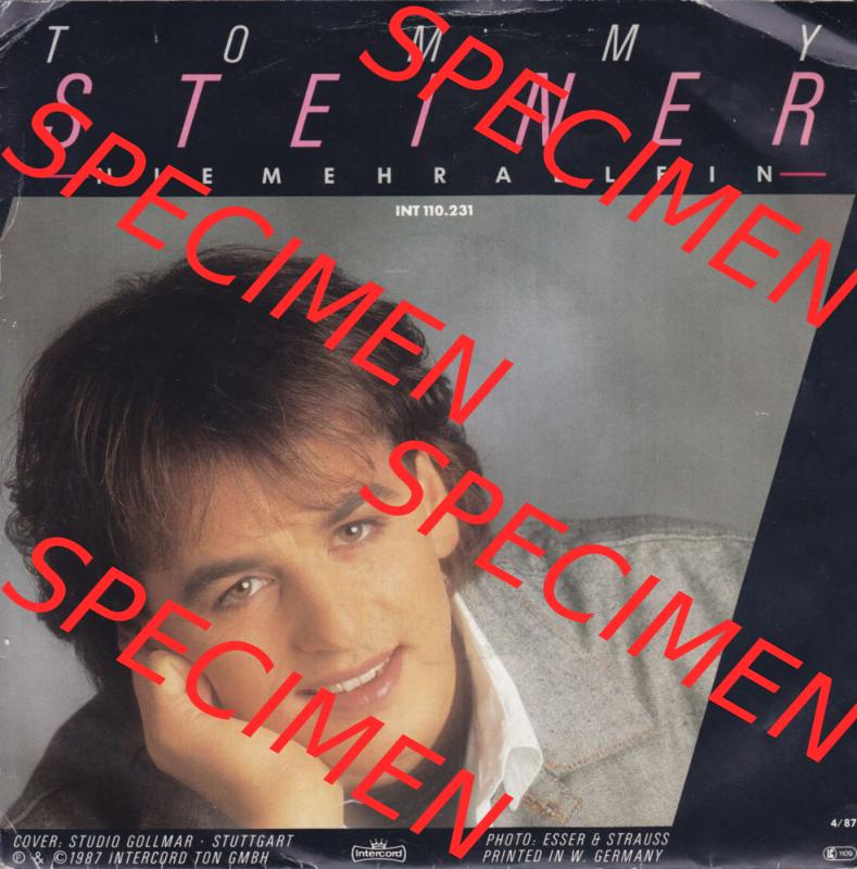 BRD Schlager (Singles), Intercord Records 1987, Tommy Steiner mit Parlez-vous francais und Nie mehr allein. Die Vinyl Single Schallplatten wurden hier im online Katalog als... Sammlung