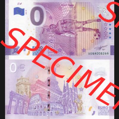0-Euro Souvenirscheine Deutschland 2022-IR, Fußball-WM in Katar XEQA, Iran (3) Sammlung