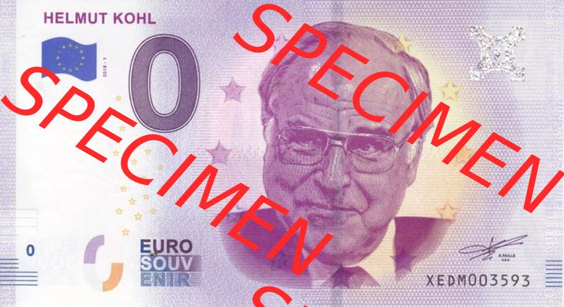 0-Euro Souvenirscheine Deutschland 2018-1, XEDM, Helmut Kohl (1) Sammlung