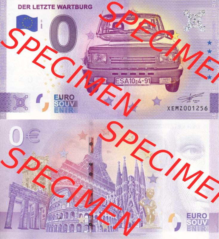 0-Euro Souvenirscheine Deutschland 2020-11, XEMZ, Der letzte Wartburg (3) Sammlung