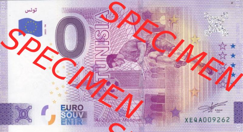 0-Euro Souvenirscheine Deutschland 2022-TN, Fußball-WM in Katar XEQA, Tunesien - Tunisia (1) Sammlung