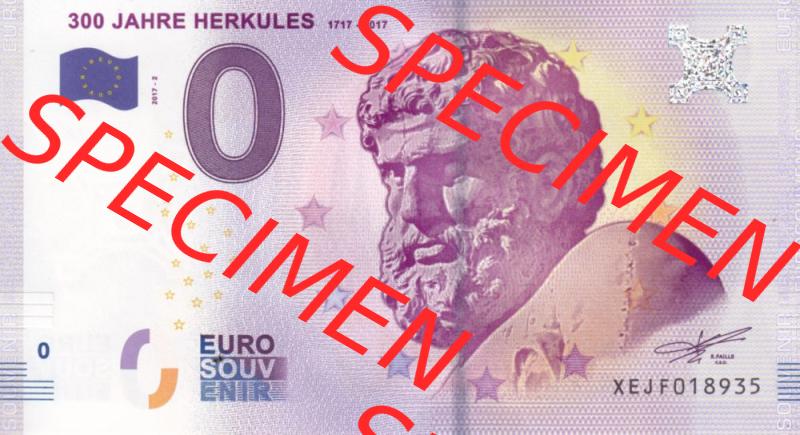 0-Euro Souvenirscheine Deutschland 2017-2, XEJF, 300 Jahre Herkules 1717-2017 (1) Sammlung