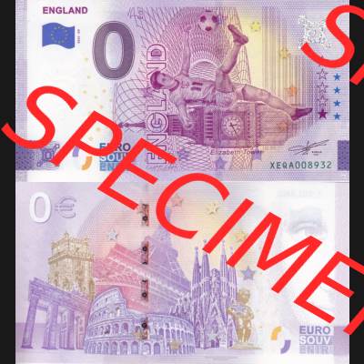 0-Euro Souvenirscheine Deutschland 2022-EN, Fußball-WM in Katar XEQA, England (3) Sammlung