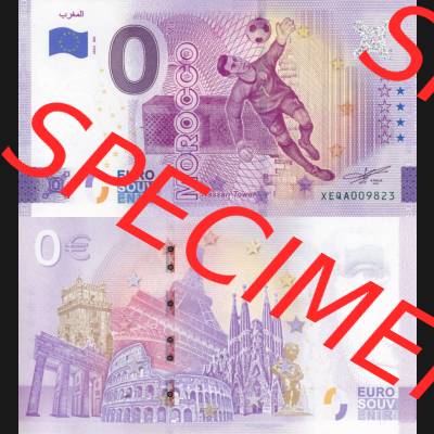 0-Euro Souvenirscheine Deutschland 2022-MA, Fußball-WM in Katar XEQA, Marokko - Morocco (3) Sammlung