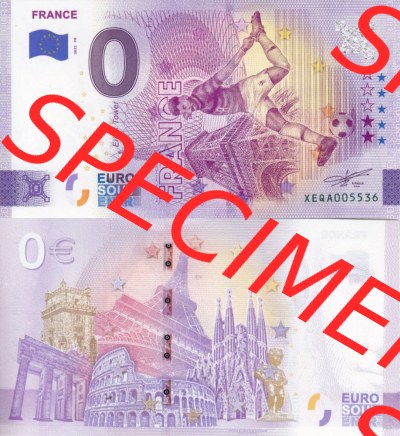 0-Euro Souvenirscheine Deutschland 2022-FR, Fußball-WM in Katar XEQA, Frankreich - France (3) Sammlung