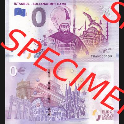 0-Euro Souvenirscheine Türkei 2019-1, TUAH, Istanbul - Sultanahmet Camii (3) Sammlung