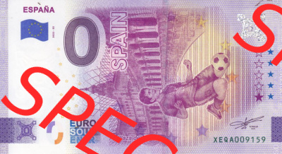 0-Euro Souvenirscheine Deutschland 2022-ES, Fußball-WM in Katar XEQA, Spanien - Espana - Spain (1) Sammlung