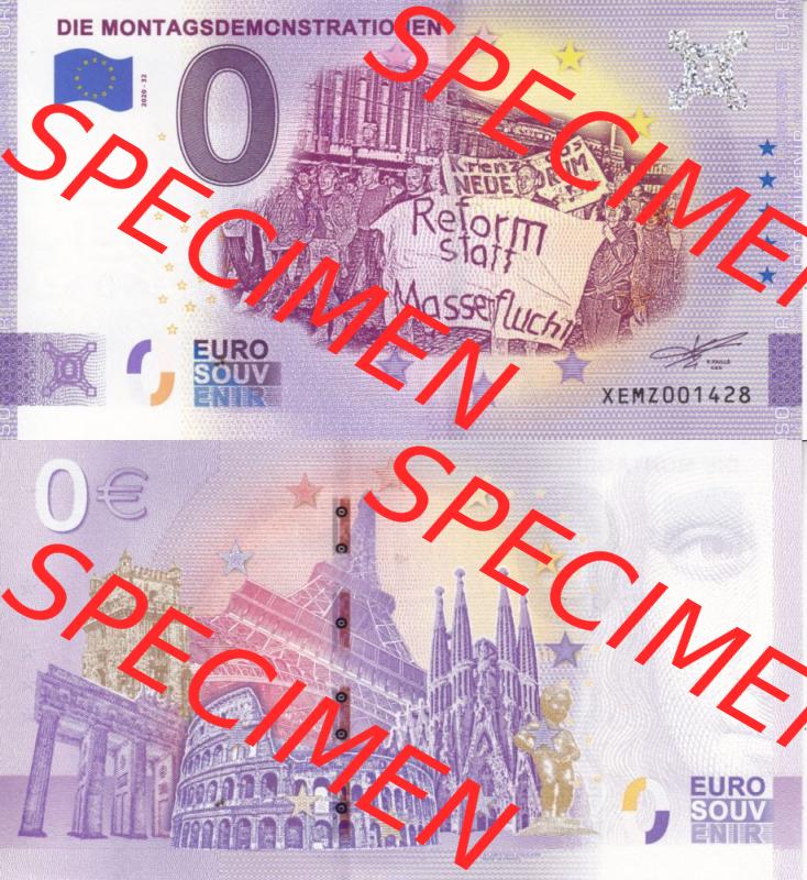 0-Euro Souvenirscheine Deutschland 2020-32, XEMZ, Die Montagsdemonstrationen (3) Sammlung