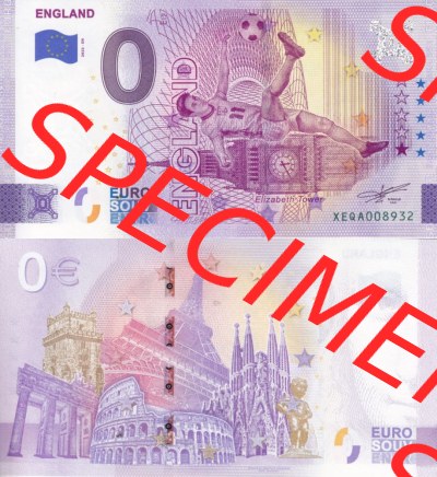 0-Euro Souvenirscheine Deutschland 2022-EN, Fußball-WM in Katar XEQA, England (3) Sammlung