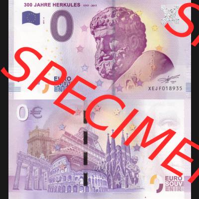 0-Euro Souvenirscheine Deutschland 2017-2, XEJF, 300 Jahre Herkules 1717-2017 (3) Sammlung