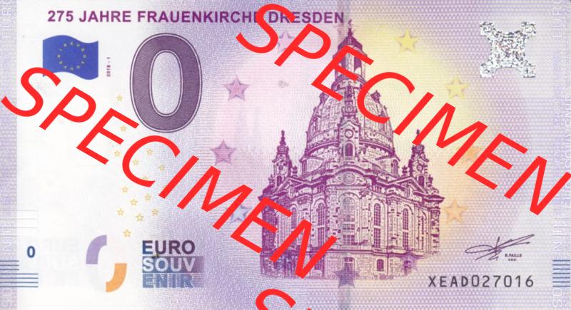 0-Euro Souvenirscheine Deutschland 2018-1, XEAD, 275 Jahre Frauenkirche Dresden (1) Sammlung