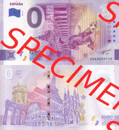 0-Euro Souvenirscheine Deutschland 2022-ES, Fußball-WM in Katar XEQA, Spanien - Espana - Spain (3) Sammlung