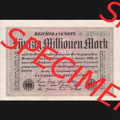 Banknote Deutsches Reich 1923, P109 II. 50 Millionen Mark (1) Sammlung