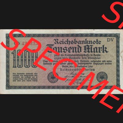 Banknote Deutsches Reich 1922, P76 1000 Mark (1) Sammlung