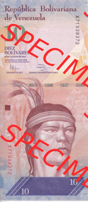 Banknoten Amerika Venezuela 2014 10 Bolivares Adler (1) Sammlung