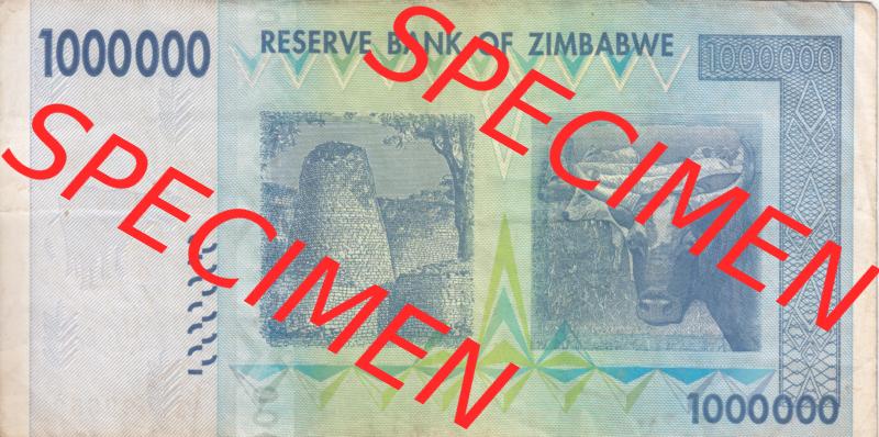 Banknoten Afrika Simbabwe 2008, 1000000 Dollars (2) Sammlung