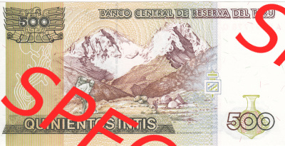 Banknoten Amerika Peru 1987, 500 Intis (2) Sammlung