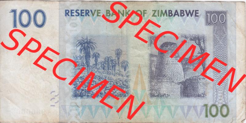 Banknoten Afrika Simbabwe 2007, 100 Dollars (2) Sammlung